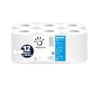 Papernet 401850 Mini Jumbo Papel Higiénico, Celulosa Pura, 2 Capas, 12 Rollos, Blanco