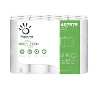 Papernet Bio Tech - Papel higiénico (407575s), 1 paquete de 24 rollos de celulosa pura, combate las bacterias patógenas de forma natural, 2 capas, 180 hojas por rollo