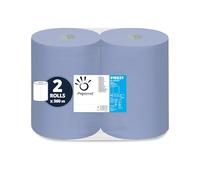 Papernet - Rollo de papel azul industrial 416621, 2 rollos de papel reciclado, 360 m, 2 capas, 2000 servicios de 37,3 x 36 cm