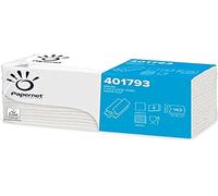 Papernet - Toalla doblada en Z 401793, 20 paquetes de 143 piezas desechables de papel de celulosa pura, 2 velos, tamaño 23,4 x 23,00 cm