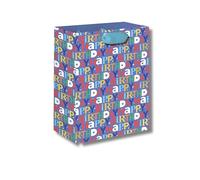 PaperPep Special Series - Bolsa de papel con texto "Happy Birthday", tamaño mediano (30 x 25 x 10 cm), 220 g/m², etiquetas de regalo adjuntas, ideal para regalos, bodas