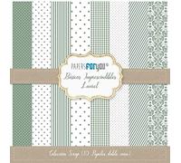 Papers For You Colección 10 Papeles Scrap doble cara 180gr 12"x12" Básicos (Laurel)