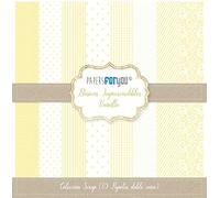 PAPERSFORYOU Colección 10 Papeles Scrap doble cara 180gr 12"x12" Básicos (Vainilla)