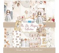 Papers For You Colección 10 Papeles Scrap doble cara 180gr 12"x12" Comuniones (Un Día Mágico Niña Morena)