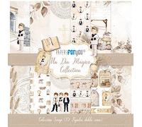 Papers For You Colección 10 Papeles Scrap doble cara 180gr 12"x12" Comuniones (Un Día Magico Niño Rubio)