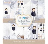 Papers For You Colección 12 Papeles Scrap doble cara 180gr 12"x12" Comuniones (Un Día De Ilusión Niño Moreno)