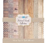 Papers For You Colección 12 Papeles Scrap doble cara 180gr 12"x12" (Natural Wood)