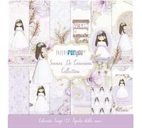 Papers For You - Colección 12 Papeles Scrap doble cara 180gr 12''x12'' (Sueños De Comunión Niña Morena)