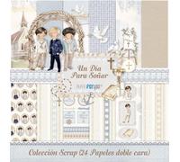 Papers For You - Colección 24 Papeles Scrap doble cara 180gr 8"x 8" (Un día para soñar niños)