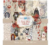 Papers For You Colección 6 Papeles Scrap doble cara 180gr 12"x12" Terror Glam (Halloween)