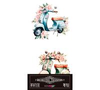 Papers For You - Decorative Transfers para Manualidades y Muebles/Pegatinas de Transferencia de Decorativeación/ 15x30cm 6″x 12″ 4 Hojas (Scooter)