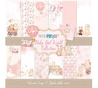 Papers For You - Kit de Papeles para Scrapbooking "Baby Girl World" Collection | Incluye 8 Papeles a Doble Cara con Diseños Diferentes | Tamaño 30,48 x 30,48 cm (12" x 12")