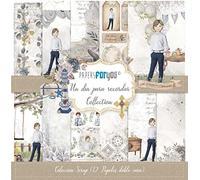 Papers For You - Kit de Papeles para Scrapbooking | Colección "Un Día para Recordar Niño Rubio" | Incluye 12 Papeles a Doble Cara con Diseños Diferentes | Tamaño 30,48 x 30,48 cm (12" x 12")