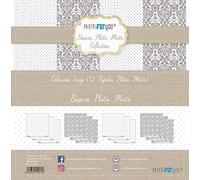 Papers For You - Kit de Papeles para Scrapbooking y Manualidades | Colección "Básicos Plata Mate" | Incluye 12 Papeles a Doble Cara con Diseños Diferentes | Tamaño 30,48 x 30,48 cm (12" x 12")