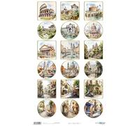 Papers For You - Papel de Arroz para Decoupage 54x33 cm | 25-30 g | Diseño Roma IX | Manualidades y Scrapbooking