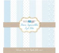 PAPERSFORYOU Colección 10 Papeles Scrap doble cara 180gr 12"x12" Básicos (Azul Bebe)