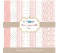 PAPERSFORYOU Colección 10 Papeles Scrap doble cara 180gr 12"x12" Básicos (Coral)