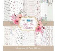 PAPERSFORYOU Colección 12 Papeles Scrap doble cara 180gr 12"x12" (Boho Chic)