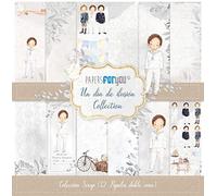 PAPERSFORYOU Colección 12 Papeles Scrap doble cara 180gr 12"x12" Comuniones (Un Dia de Ilusion Niño Pelirrojo)