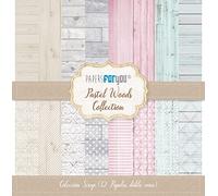 PAPERSFORYOU Colección 12 Papeles Scrap doble cara 180gr 12"x12" (Pastel Wood)