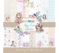 Papers For You - Kit de Papeles para Scrapbooking y Manualidades | Colección "Puppy Love" | Incluye 12 Papeles a Doble Cara con Diseños Diferentes | Tamaño 30,48 x 30,48 cm (12" x 12")