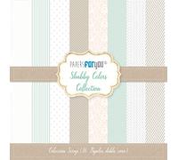 Papers For You - Kit de Papeles para Scrapbooking y Manualidades | Colección "Shabby Colors" | Incluye 16 Papeles a Doble Cara con Diseños Diferentes | Tamaño 30,48 x 30,48 cm (12" x 12")