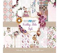 PAPERSFORYOU Colección 24 Papeles Scrap Mini doble cara 180gr 6"x 6" (Boho Wedding Style)