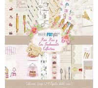 PAPERSFORYOU Colección 24 Papeles Scrap Mini doble cara 180gr 6"x 6" (Rico Rico Con Fundamento)