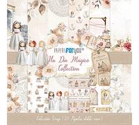 PAPERSFORYOU Colección 30 Papeles Scrap Mini doble cara 180gr 6"x6" (Un Día Mágico Niñas)