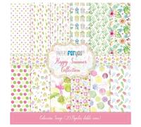 PAPERSFORYOU Colección Papeles Scrap doble cara 180gr 8''x8'' (20 Papeles Happy Summer)