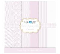 PAPERSFORYOU Colección Scrap doble cara 180gr 8''x8" (Básico Lavanda 20 Papeles)