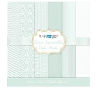 PAPERSFORYOU Colección Scrap doble cara 180gr 8''x8" (Básico Verde 20 Papeles)