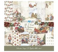 PAPERSFORYOU Gama de productos de la colección All I Want For Christmas (24 Papeles Scrap Doble Cara 180gr 8"x 8")