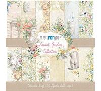 PAPERSFORYOU Gama de productos de la colección Ancient Gardens (Colección 20 Papeles Scrap Mini doble cara 180gr 6"x 6")