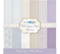 PAPERSFORYOU Gama de productos de la colección Belle Époque (12 Papeles Scrap doble cara 180gr 12''x12" (Basics))