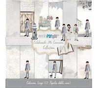 PAPERSFORYOU Gama de productos de la colección Celebrando Mi Comunión (12 Papeles Scrap doble cara 180gr 12"x12" (Niño Moreno))