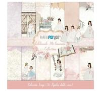 PAPERSFORYOU Gama de productos de la colección Celebrando Mi Comunión (36 Papeles Scrap Mini doble cara 180gr 8"x 8" (Niñas))