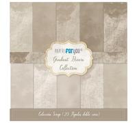 Papers For You - Kit de Papeles para Scrapbooking y Manualidades | Colección "Gradient Brown" | Incluye 20 Papeles a Doble Cara con Diseños Diferentes | Tamaño 20,32 x 20,32 cm (8" x 8")