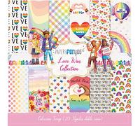 PAPERSFORYOU Gama de productos de la colección Love Wins (20 Papeles Scrap Mini doble cara 180gr 6"x 6")