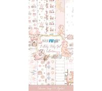 PAPERSFORYOU Gama de productos de la colección Lullaby Baby Girl (10 Papeles Scrap Una cara 180gr 6"x12")