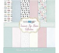 PAPERSFORYOU Gama de productos de la colección Summer Trip (12 Papeles Scrap doble cara 180gr 12''x12'' Basico)