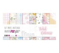 PAPERSFORYOU Gama de productos de la colección Total Cuteness (Kit 8 Papel Scrap Tela 125gr 12"x12")