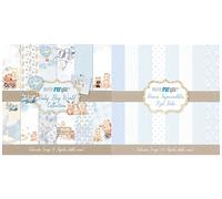 PAPERSFORYOU Kit 2 Colecciones Scrap 12"x12" Baby Boy Word + Azul Bebé