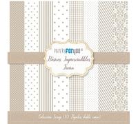 PAPERSFORYOU - Kit de Papeles para Scrapbooking | Colección "Básicos Imprescindibles Tierra" | Incluye 10 Papeles a Doble Cara con Diseños Diferentes | Tamaño 30,48 x 30,48 cm (12" x 12")
