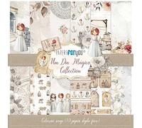 Papers For You - Kit de Papeles para Scrapbooking en Portugués | Colección "Un Día Mágico Niña Pelirroja" | Incluye 10 Papeles a Doble Cara con Diseños Diferentes | Tamaño 30,48 x 30,48 cm (12" x 12")