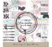 PAPERSFORYOU - Kit de Papeles para Scrapbooking y Manualidades | Colección "Con Manchas y a Lo Loco" | Incluye 12 Papeles a Doble Cara con Diseños Diferentes | Tamaño 30,48 x 30,48 cm (12" x 12")