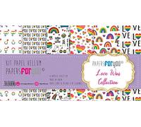 PAPERSFORYOU Kit Papel Scrap Vellum 90 gr 6 Papeles (Love Wins)