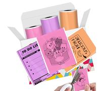 Papier für Sticker Drucker, Drucker Papier für Taschendrucker, Thermopapier für T02/M02X/M02L, 20 Jahre Klebrig Phomemo Papier, Fotodrucker Papier 3 Rollen 50mm*3.5m