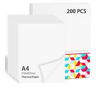 Papier Thermique A4 Compatible con Phomemo M08F/M832/M833/M834/M835 Impresora Móvil, 10 años de Papel Térmico 210 x 297 mm, Papel Termico Impresora a4 Para Contratos, Fotos, Tareas, 200 Hojas