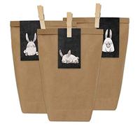 Papierdrachen 12 Bolsas de Regalo DIY para Pascua, fabricar y Rellenar tú Mismo - Cesta de Pascua Creativa con 12 Bolsas de Papel y Pegatinas con Forma de Conejito de Pascua - Diseño 18